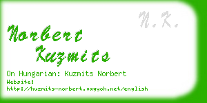 norbert kuzmits business card